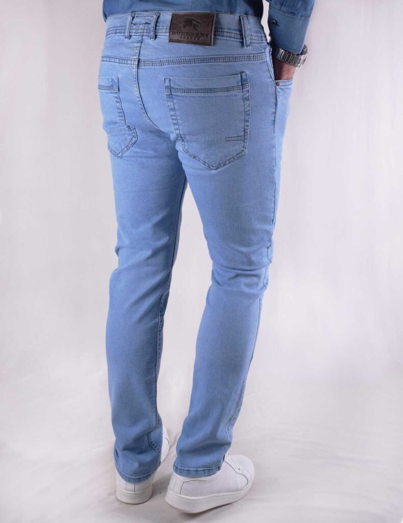 شلوار مردانه جین راسته آبی کمرنگ