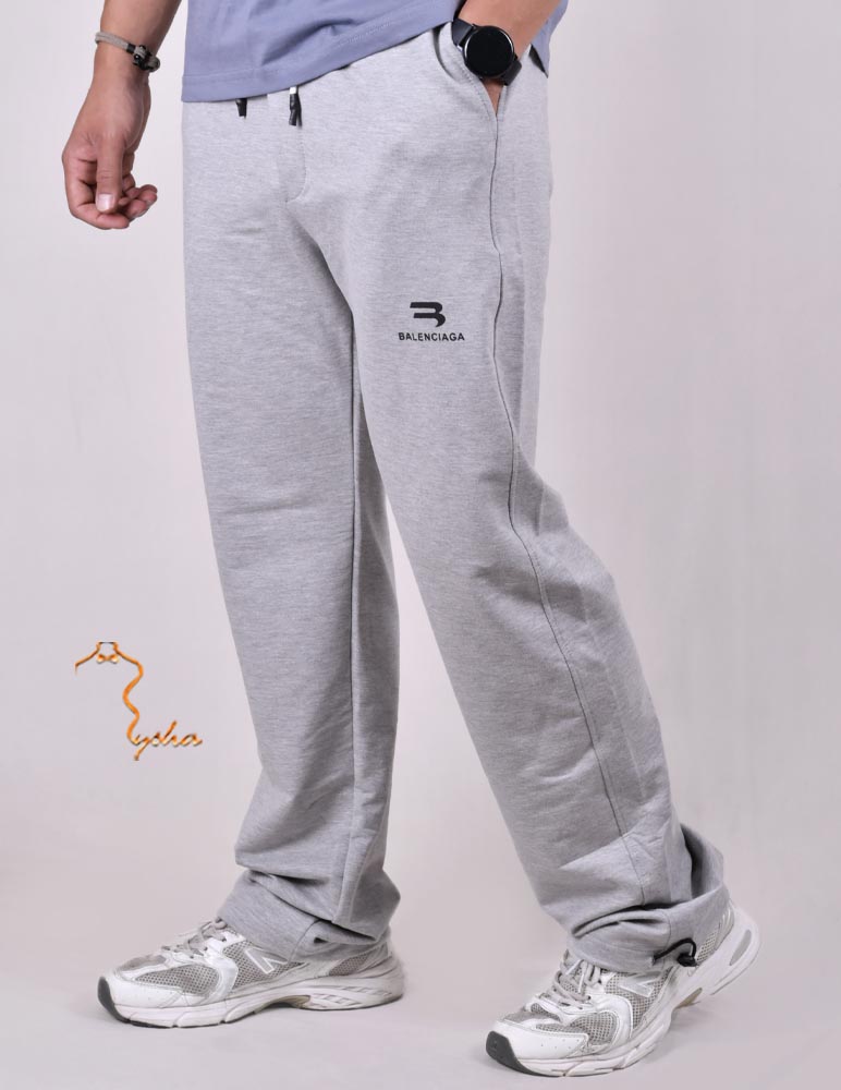 شلوار اسپرت نیم بگ پارچه گلکسی رنگ طوسی ملانژ