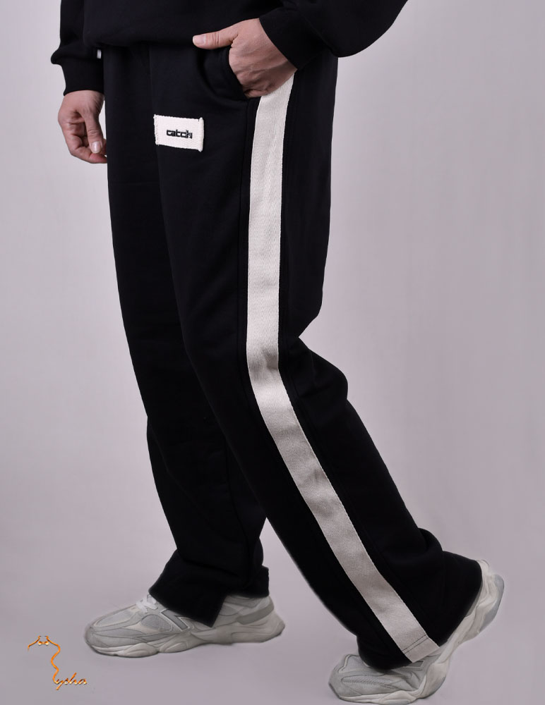 شلوار اسلش نیم بگ دورس رنگ مشکی